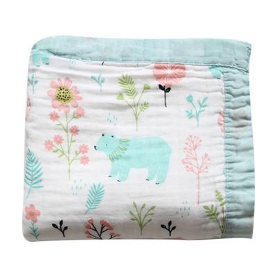 China 6 Layer Newborn Baby Blanket Wholesale Muslin OEM Service Baby Organic Cotton Wrap Sleep Towel for sale