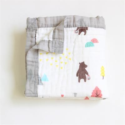 China OEM Service High Quality 6 Layers Grade 100% Organic Cotton Baby Muslin Wrap Blanket for sale