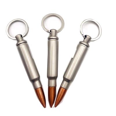 China Viable Custom Logo Metal Bullet Bottle Opener Key Chain for sale