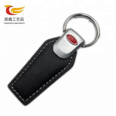 China Hot Sale Promotion Black Custom Logo Car Leather PU Leather Key Chain for sale