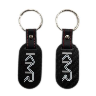 China Custom Logo Carbon Fiber Carbon Fiber Letter Key Chain Ring for sale