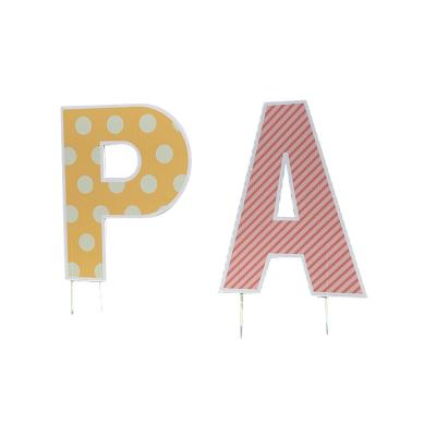 China Colorful Die Cut Shape Happy Birthday Letters Yard Sign With Stakes / Lawn Sign for sale