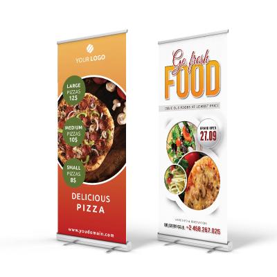 China Advertising Stand Up Banner Roll Up Banner Stand Printing Portable Advertising Aluminum LOGO Pop Up Stand Banner for sale