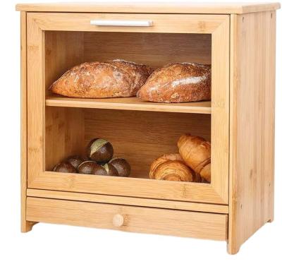 China Freshness Preservation Bamboo Bread Cake Storage Box With Lids for sale