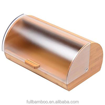 China Eco - Friendly Fuboo Sustainable Natural Bamboo Bread Box With Acrylic Lid for sale