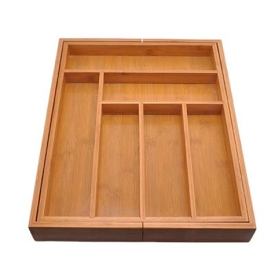 China High Quality Viable Bamboo Expandable Drawer Cutlery Tray Organizer for sale