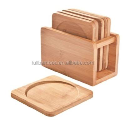 China Sustainable Circle Bamboo Wooden Coasters for sale