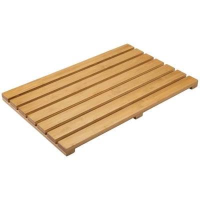 China Hotel Bathroom Bamboo Wood Floor Shower Anti Slip Stocked Mat for sale