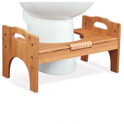 China (Height Adjustable) Bamboo Bathroom Wooden Squat Toilet Stool for sale