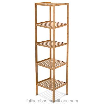 China Sustainable wooden bath storage rack, towel shelf, shampoo organizer for sale