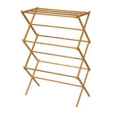 China Sustainable Clothes Drying Rack - Bamboo Wooden Clothes Rack - Heavy Duty Fabric Drying Rack for sale