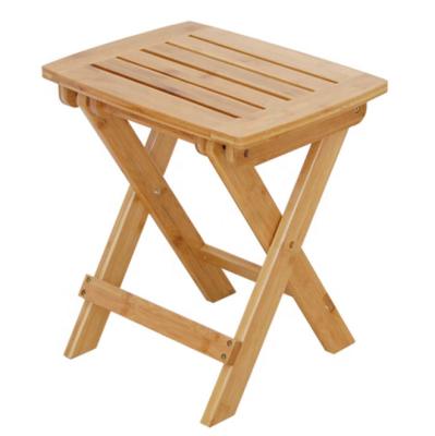 China Eco - Friendly Bamboo Portable Folding Foot Stool Shower Foot Rest for sale