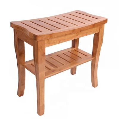 China Sustainable Bamboo Spa Stool Bamboo Shower Stool for sale