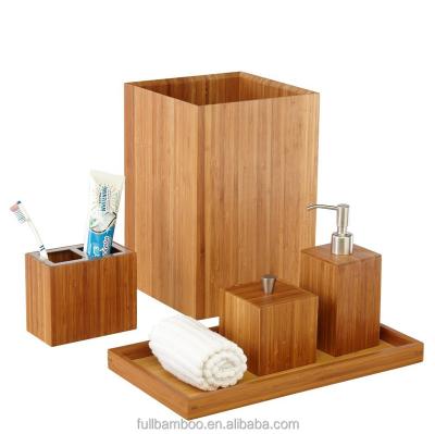 China FB7-2019 Fuboo Viable Brand Full Bamboo Bathroom Accessories Set Toothbrush Holder for sale