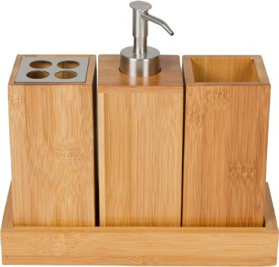 China Sustainable Bamboo Bathroom Accessories Set for sale