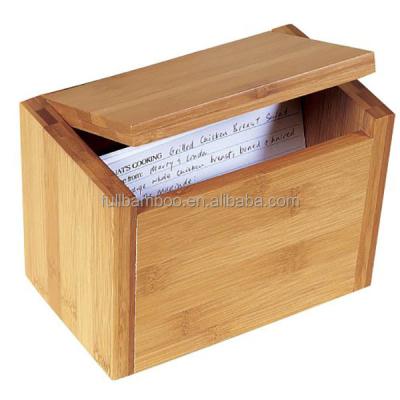 China Sustainable Bamboo Recipe Box Storage Bamboo Organizer for sale