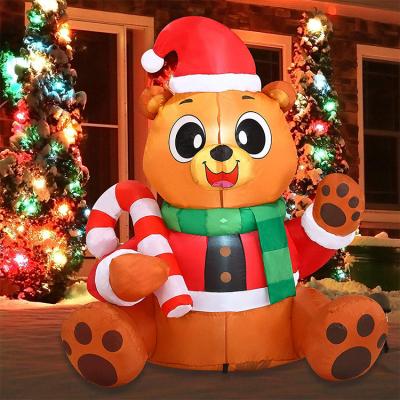 China Festival Decoration Selection Garden Inflatables Christmas Holiday Decorations Explosion Brown Bear Inflatable Yard Decoration for sale