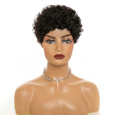 China Wholesale High Quality Natural Color Wigs Cheap Wig Pixie Cut Curly Wig Hair Lead Short for sale