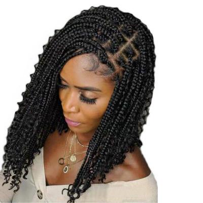 China Daily Life Crochet Braids Full Curly Locs Wig Crochet Twist Braided Short Afro Synthetic Wigs for sale