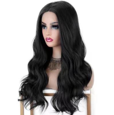 China 28 Inch Lace Wigs Factory Stock Wigs Natural Full Color Body High Quality Natural Synthetic Deep Wave Hair Wig For Black Women for sale