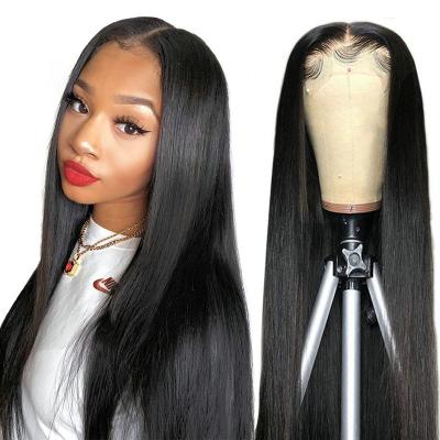 China Natural Fit Ready To Ship Virgin Cuticle Aligned Wig 26 Hd Long Straight Synthetic Hair Wigs 13x4 Inch Lace Front Wig For Black Women for sale