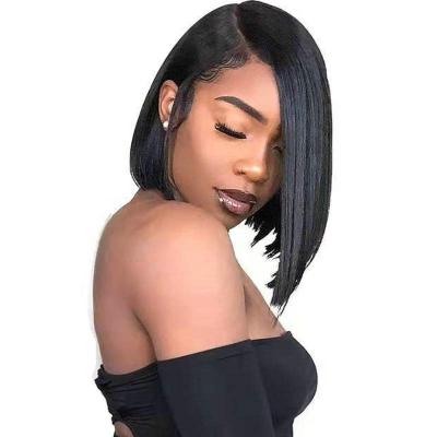 China Hot Selling High Quality Short Bob Straight Black Natural Fit Wigs For Women for sale