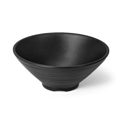 China Viable Wholesale Supplier Custom Frosted Restaurant Logo Plastic Noodle Bowl Melamine Ramen Black Plastic Bowl For Restaurant for sale