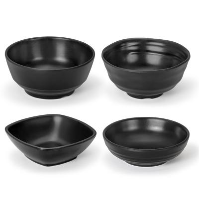 China Wholesale Viable Load Custom Plastic Soup Ramen Bowl Black Soup and Rice Plastic Dinner Bowls Melamine Serving Bowl For Restaurant for sale