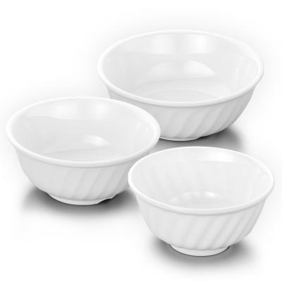 China Hotel Restaurant Soup Rice Bowl Dinner Customs White Melamine Bowl Viable Stock Wholesale Unbreakable Plastic Bowl Tableware Small for sale