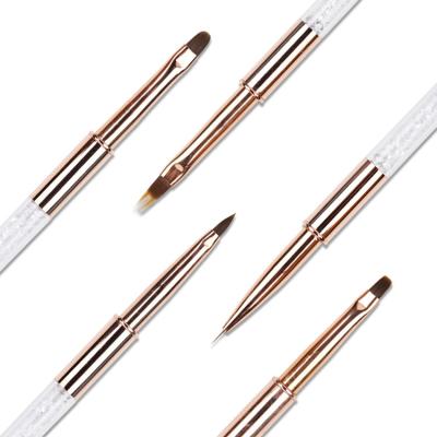 China Nail Art Brushes With Lid d'Art Brush Rose Gold Nails Art Metal Brushes 11pcs Nail Art Hot Sell Custom Logo Gel Nail for sale