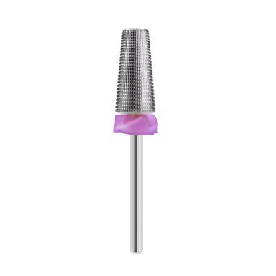 China Gel or Acrylic Nail Removal RTS 7.0mm 5 in 1 Bits Carbide Nail Silver Coating Drill Bit (Cut Straight) Customized 3/32 Grit C M F 2.35mm for sale