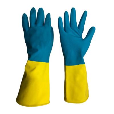 China Water Proof Latex Kitchen Rubber Dish Gloves Bio Color Kitchen Work Wash Gloves for sale