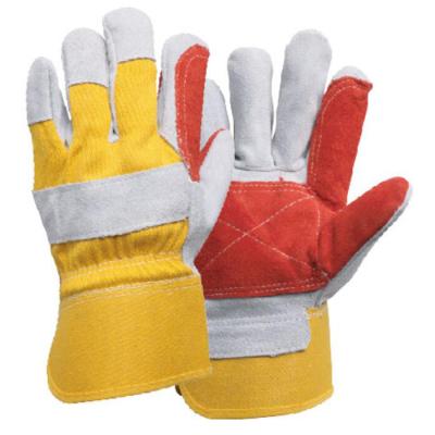 China Palm Durable Reinforced Cow Split Leather Gloves Truck Driver Gloves Work Welder Gloves for sale