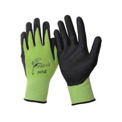 China Polyester 13 Gauge Bamboo Fiber Nitrile Coated Gloves For Garden Construction for sale