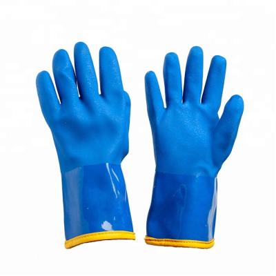 China Blue Top PVC Coated Winter Use Work Gloves Top Blue PVC Coated Winter Use Work Gloves for sale