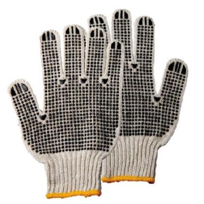 China Polyester And Cotton Poly Cotton Knitted Working Gloves With PVC Dots for sale