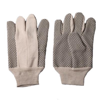 China Skid Proof Knitted Cheap Drill Knitted Gloves Cotton PVC Dots Working Gloves for sale