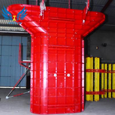 China Repeatedly Turnover Lianggong Steel Formwork Column Square Curved Shape Pier Formwork for sale