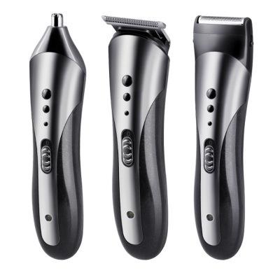 China Safety 3 in 1 USB Professional Cordless Beard Men Kids Haircut Razor Nose Hair Trimmer Kemei Head Hair Trimmer for sale