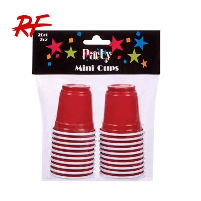 China Viable Disposable Shot Glasses Party 2oz Red Plastic Mini Cup for sale