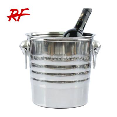 China Sustainable Mini Stainless Steel Wine Beer Ice Bucket With Steel Handle for sale