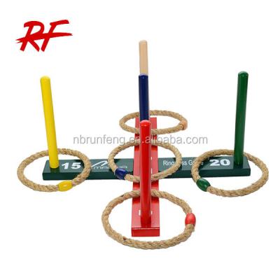 China Outdoor Activity Toy Game Ring Wooden Toss, Wooden 5 Ring Ring Toss Game Toy for sale