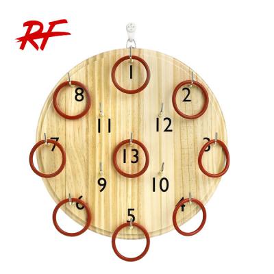 China Easy Wooden Ring Toss Game , Rubber Ring Toss Board Hook Game for sale