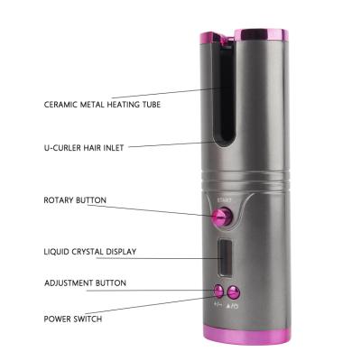 China Hot Sale Electric Mini Intelligent Hair Curler Wireless Ceramic Hair Curler Maaadro LCD Display Hair Curlers Automatic Temperature Control for sale