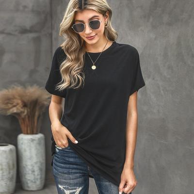 China Wholesale Women Anti-Wrinkle Drop Shoulder Polyester Melanin Clear Designer Quality Plain Black And Custom Made White T-Shirts for sale