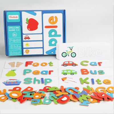 China Wooden Cognitive Card Assortment of 26 Words Children's Toys Educational Children's Game Card Early English Letters Puzzle 26 for sale