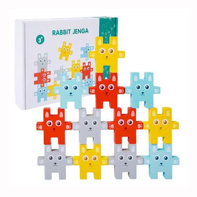 China Fuuny Hot Selling Interactive Building Blocks Parent-child Games For Kids Rabbit Balance Building Block Toys for sale