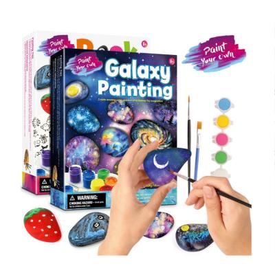 China DIY Painted Toys Childhood Gifts Safe Hot Selling Creative Colorful Stone Painting Graffiti Set For Children for sale