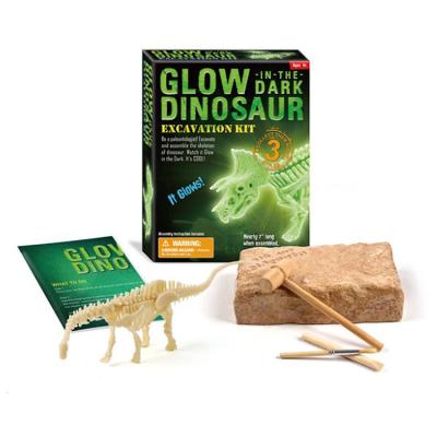 China 2021 New Safe Toys Kids Discover Skeleton Glow In The Dark Dinosaur Fossil Dig Excavation Kits for sale