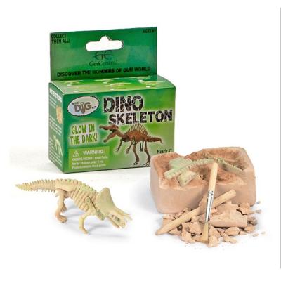 China Factory Sales 2021 Safe Kids Discover Skeleton Glow In The Dark Dinosaur Educational Excavation Kits for sale